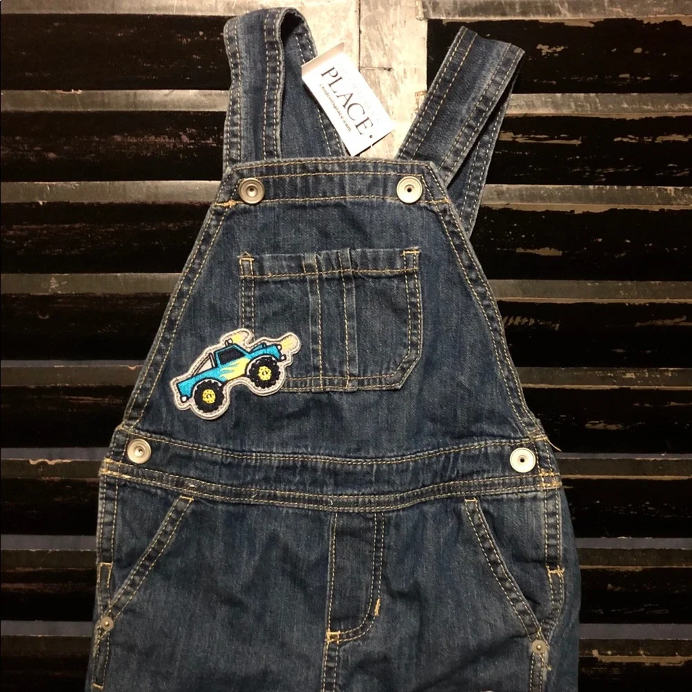 THE CHILDREN’S PLACE Denim Monster Truck Shortalls